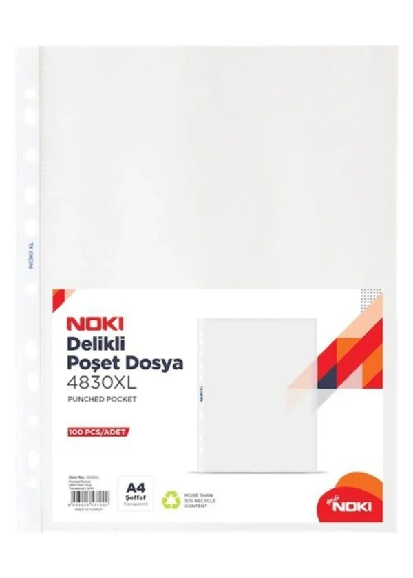 Noki Poşet Dosya Xl 100'lü Şeffaf