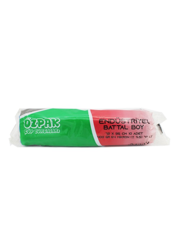 Özpak Çöp Torbası Endüstriyel Battal Boy 72 x 95 cm 400 gr Mavi Rulo 10’lu