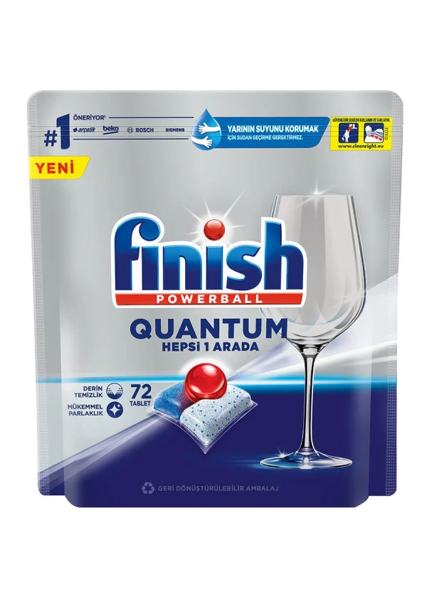 Finish Powerball Quantum Bulaşık Makinesi Tableti 72 Adet