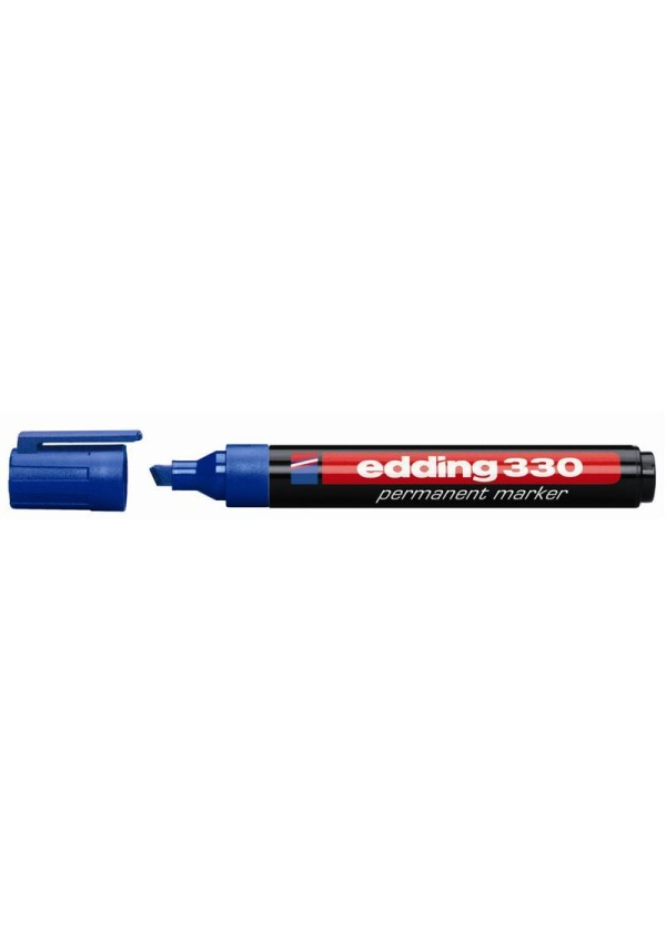 Edding 330 Koli Kalemi Kesik Uçlu Permanent - Mavi