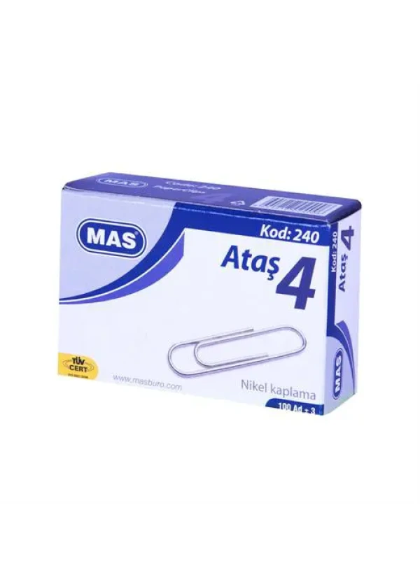 MAS 240 Ataş 32 mm No:4 100 Adet - Metalik Gri