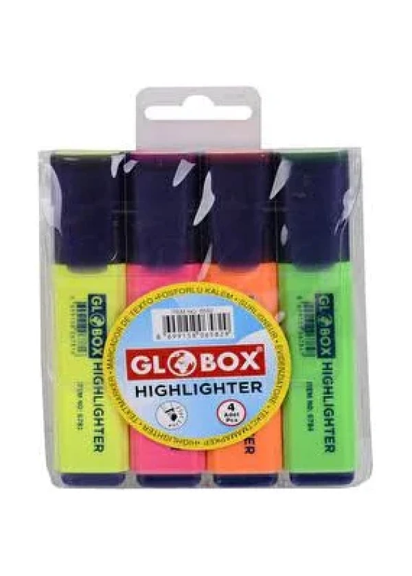 Globox Silinebilir Fosforlu Kalem 4'lü