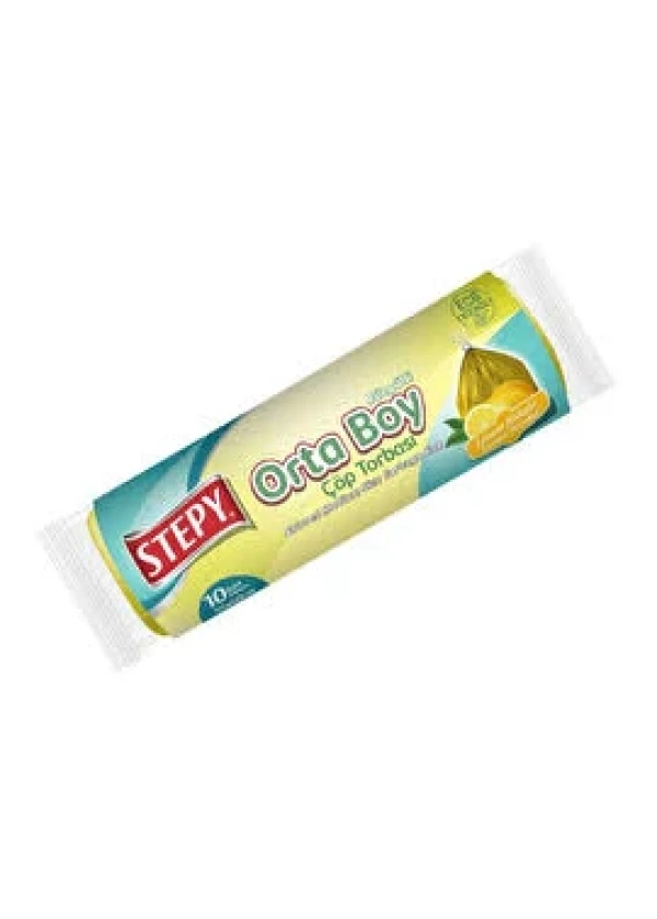 Stepy Limon Çöp Torbasi Büzgülü Orta Boy 55x60cm 10 Lu