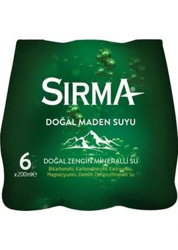 Sırma Doğal Maden Suyu-soda  200 ml 6lı