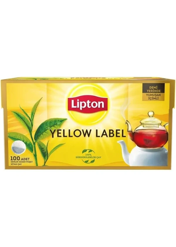 	 Lipton Demlik Poşet Çay Yellow Label 100'Lü